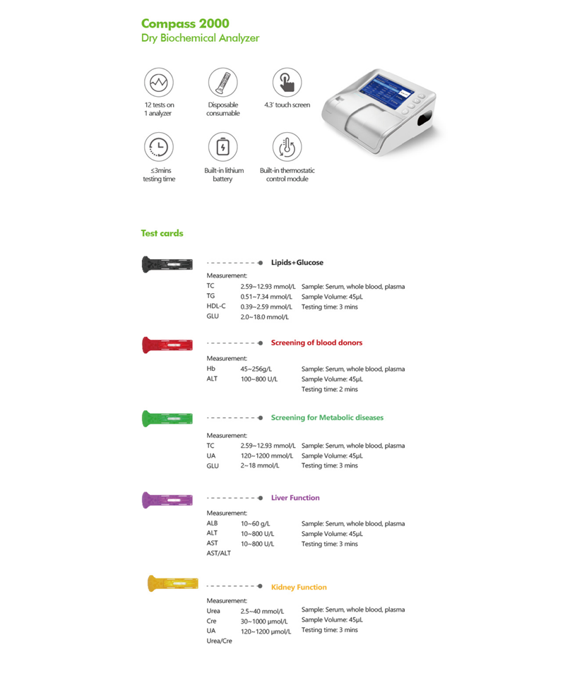 Compass 2000 Dry Biochemical Analyzer